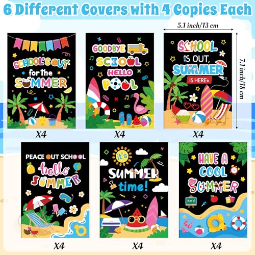 Image of End of the School Year Coloring Books - 24 Pcs Bulk Summer Mini Booklet DIY Art Coloring Books for Kids Summer Holiday Birthday Supplies School Graduation Gift Classroom Reward Goodie Bags Stuffer