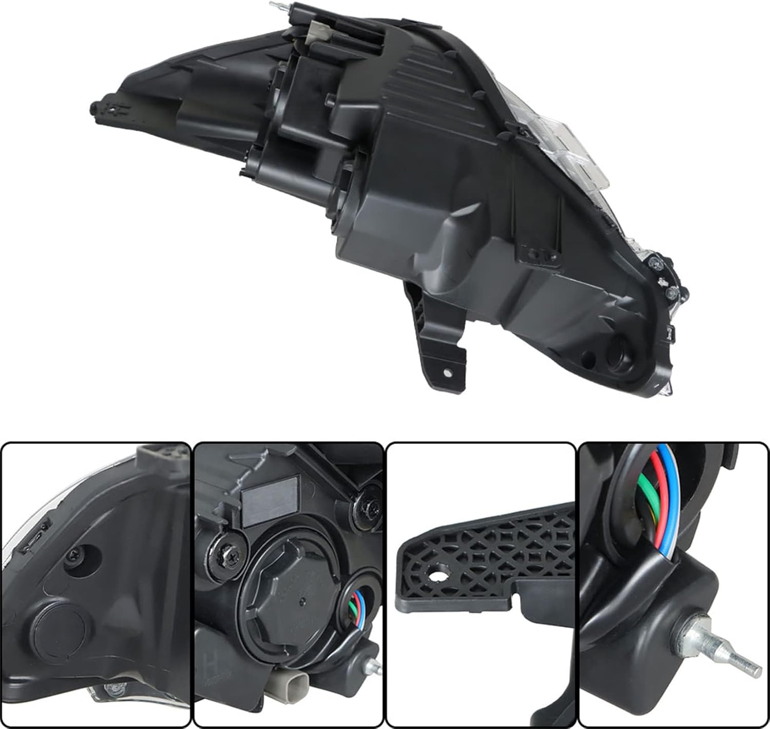 Headlight Assembly Halogen Projector Black Housing Headlamp Right Side Replacement for 2019-2022 Spark LS/LT