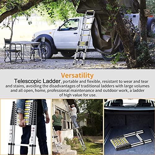 Ladders Extendable Telescopic 8.5FT/ 2.6M Ladder Heavy-Duty Multi Purpose Straight Attic Loft Ladder Portable Folding Stainless Steel Ladders, 9 Steps 5 Ladders Extendable Telescopic 8.5FT/ 2.6M Ladder Heavy-Duty Multi Purpose Straight Attic Loft Ladder Portable Folding Stainless Steel Ladders, 9 Steps - Image 5