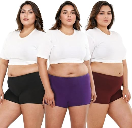 Adira | Boy Shorts Panties for Women | Plus Size Brzee Boyshorts | Lightweight Cotton-Elastane Fabric | Super Stretchy for...