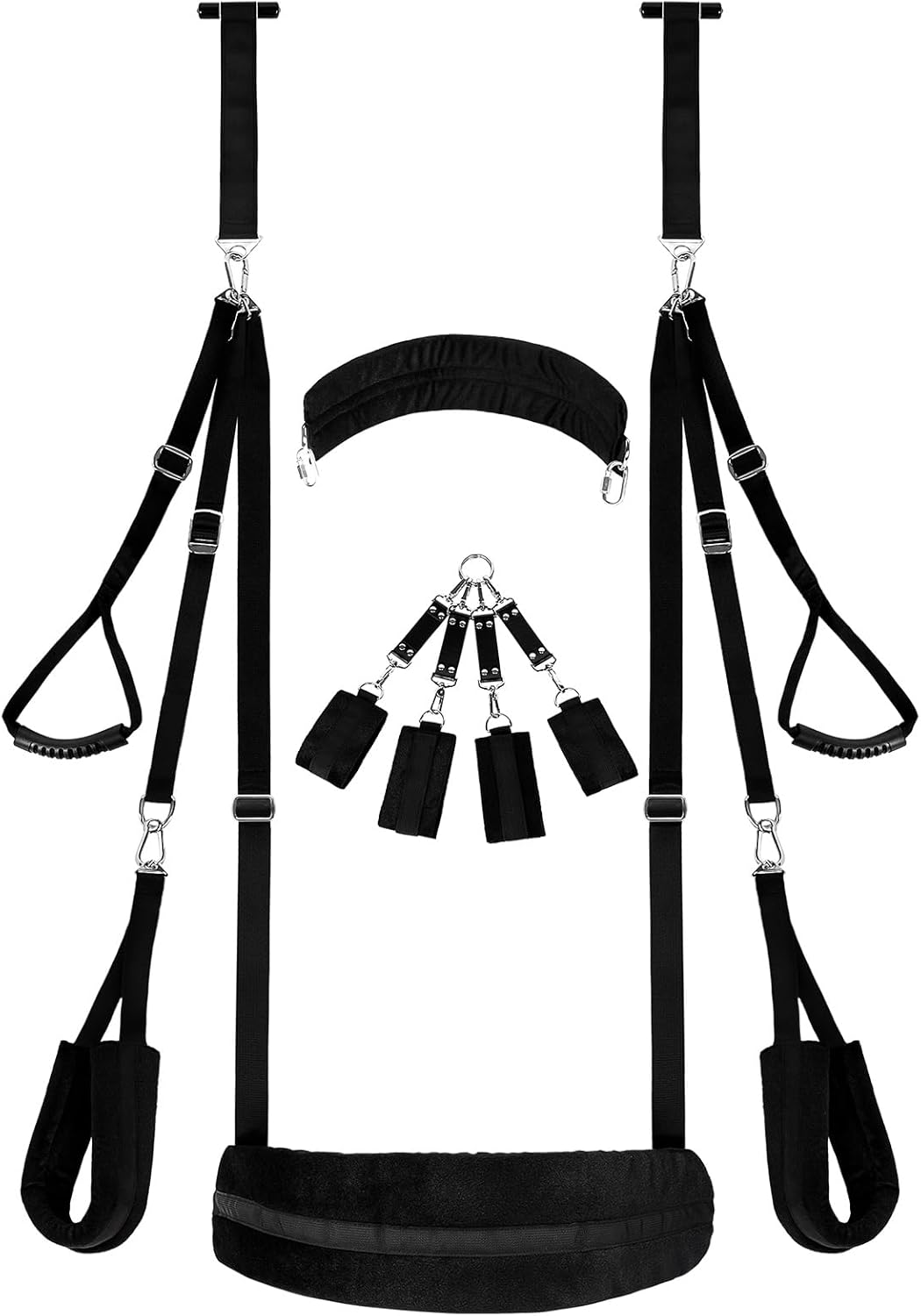 sexfree Upgrade 5 in 1 Door Sex Swing Restraints BDSM Toys and Wrist and Thigh Ankle Sex Restraints Kit Toys, Couples Bondage Gear & Accessories
