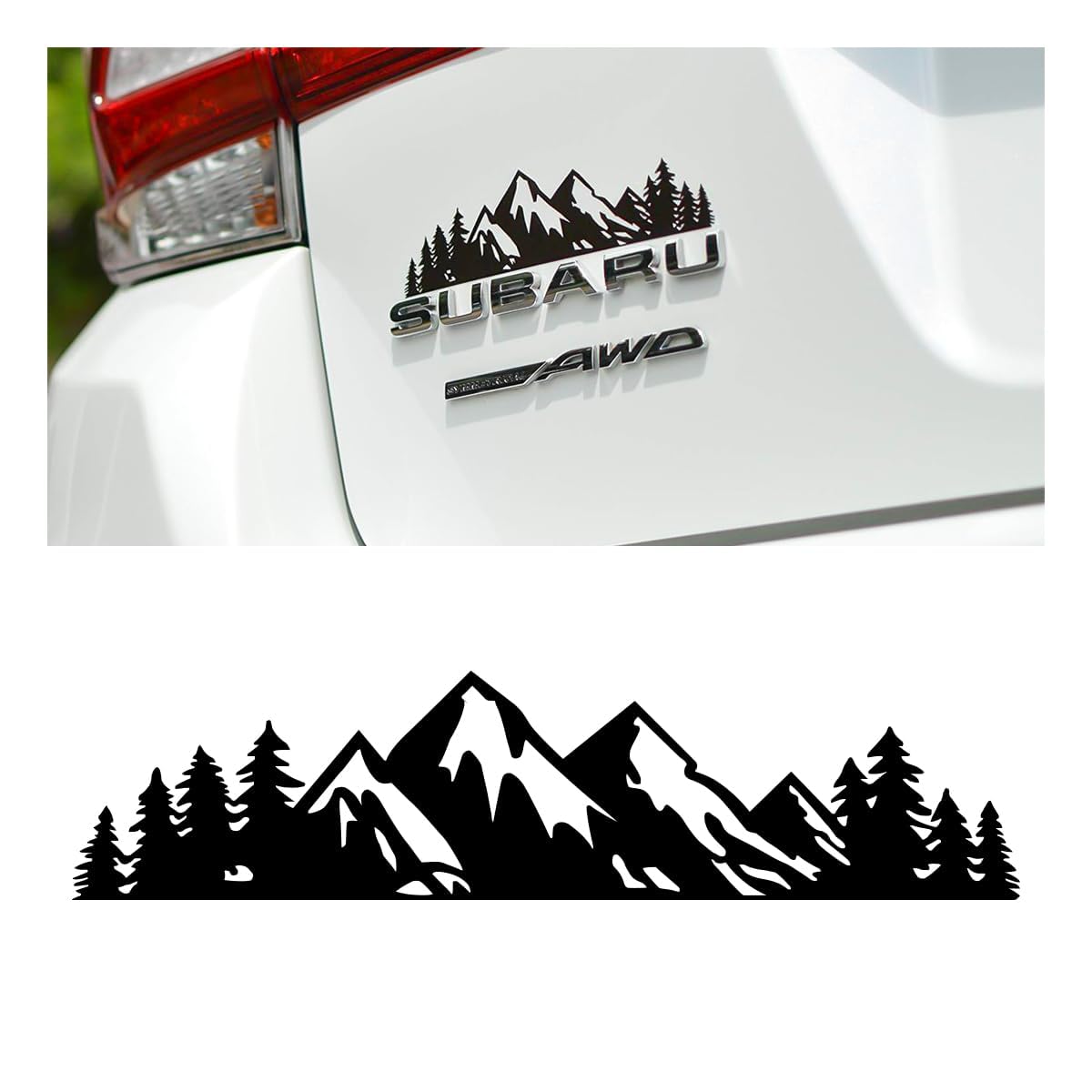YDSTNiu 2 PCS mountain tree car decals trunk emblem stickers for Audi Q3 Sportback F3 ab Bj.2019, auto body graphics vinyl waterproof durable decor