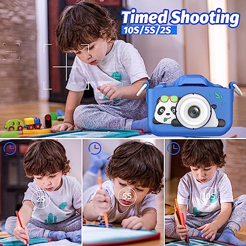 Mgaolo Kids Camera Toys For 3-12 Years Old Boys Girls Children,Portable Child Digital Video Camera With Silicone Cover, Christmas Birthday Gifts For Toddler Age 3 4 5 6 7 8 9 (Panda Blue) #TOP3