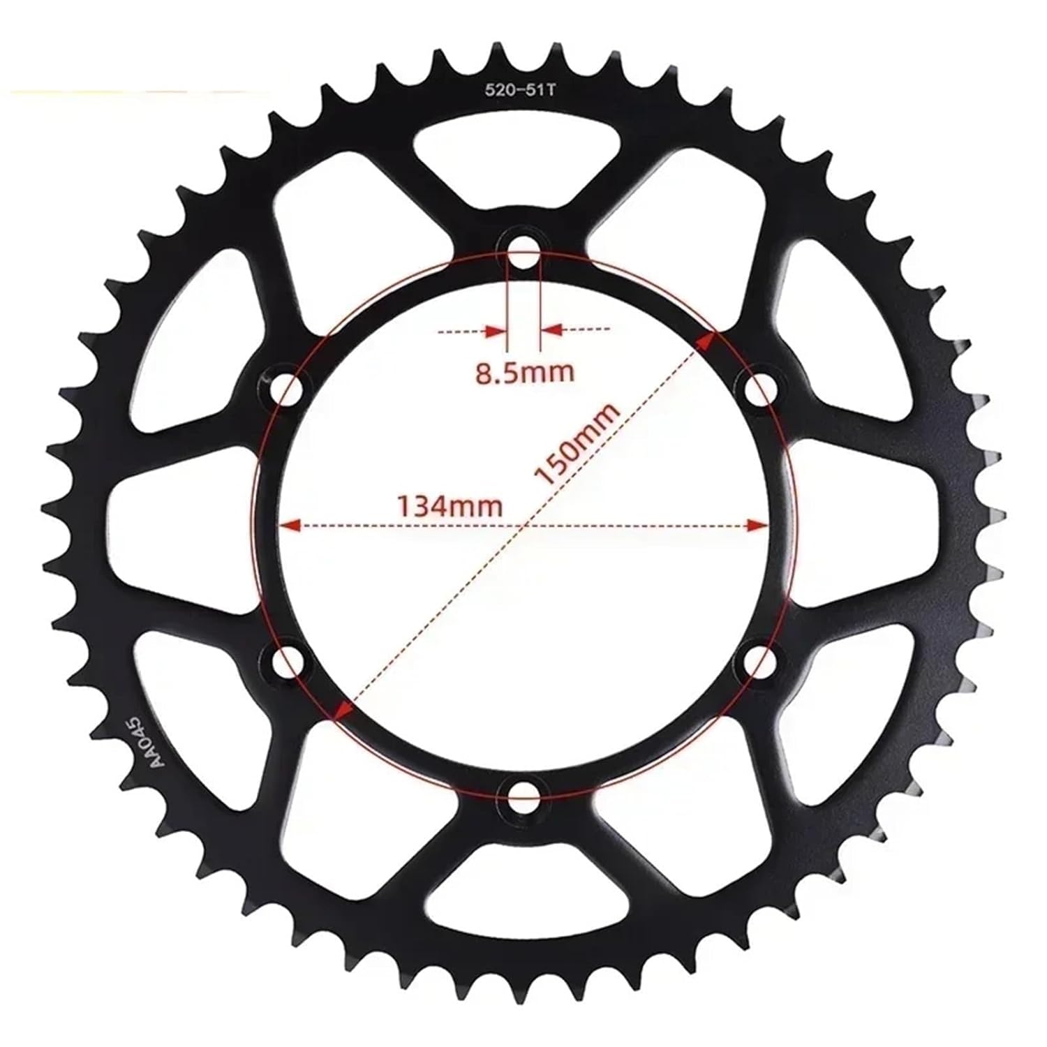 1pc 520 42T 48T 50T 51T Tooth Rear Sprocket Gear Star Pinion for KDX200 83-88 KDX250 KDX250D 91-94 KDX200A KDX 200 250(51T)