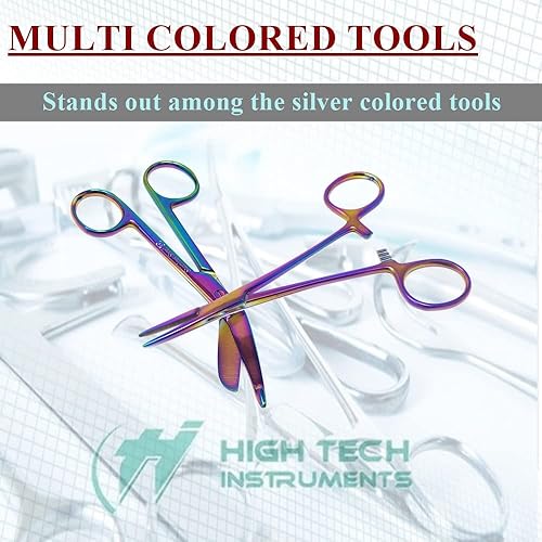 Miniatura 7 de Juego de 2 pinzas para hemostato y vendaje para enfermeras, juego de 2 piezas de acero inoxidable de 5.5 pulgadas de largo, perfecto para médicos,