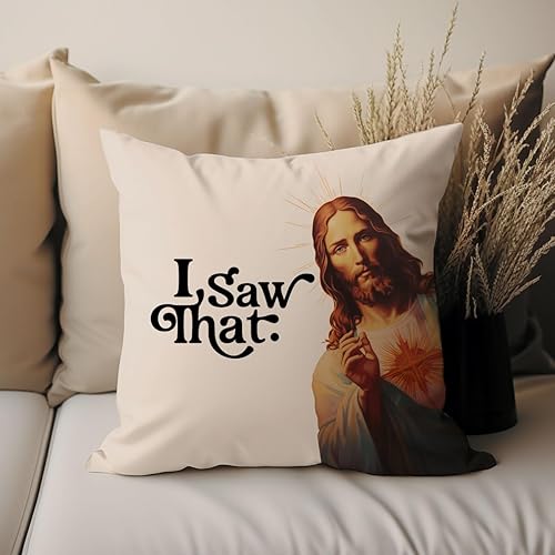 Miniatura 4 de I Saw That Jesus Throw Pillow, Funny Cushion Cover, Christian Living Room Decor, College Dorm Accent Pillow, Funny Religious Pillow Cover, Christian