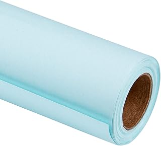 RUSPEPA Papel de Envolver Kraft Azul - Papel Pesado para Regalos de Boda, Cumpleaños, Duchas, Felicitaciones y Vacaciones - 76CM X 10M por Rollo