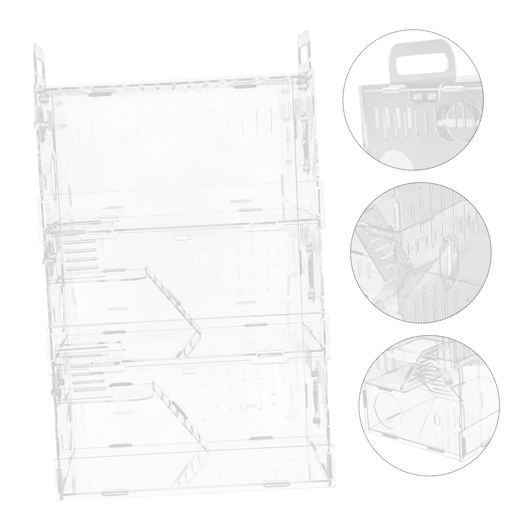 Jaula para Hámster de Acrílico Transparente, 30x20x45 CM, 3 Pisos