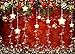 Sparkling Stars Red Christmas Photography Background 5x3ft Vinyl Glitter Sparkle Christmas Trees Xmas Ball Tree Happy New Year Decor Photo Backdrops Dessert Cake Table Decor Props