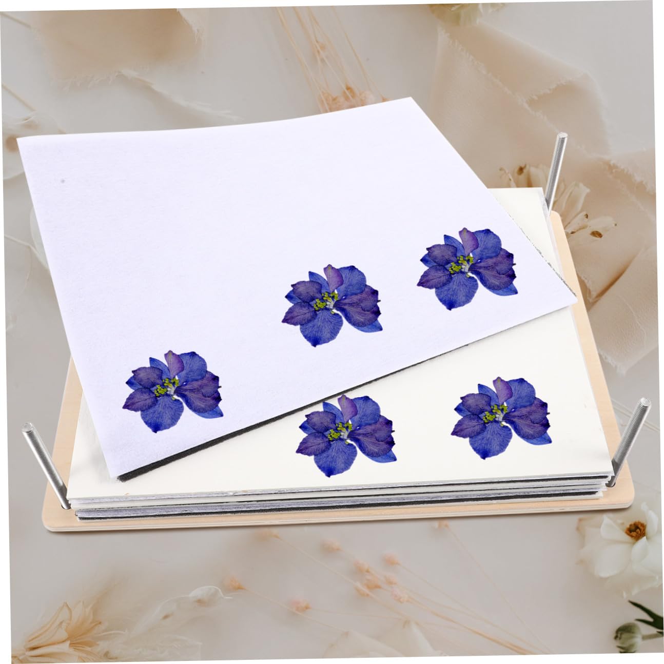 PAMINGONO Selbstgemacht Blumenpress Satz Großzügig mit Stabilem Pressbrett Werkzeug zum Trocknen und Pressen von Blumen und Blättern Bastelset für Erwachsene und Naturproben