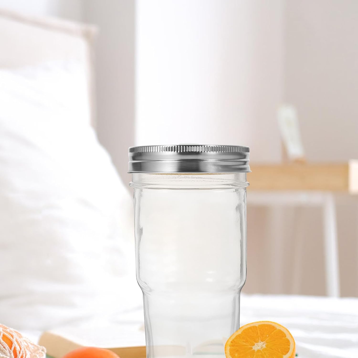 10pcs 86mm Stainless Steel Airtight Canning Jar Lids with 10mm Straw Hole, Leak-resistant Mason Jar Covers for Beverage Storage and Cold Drink Sealing