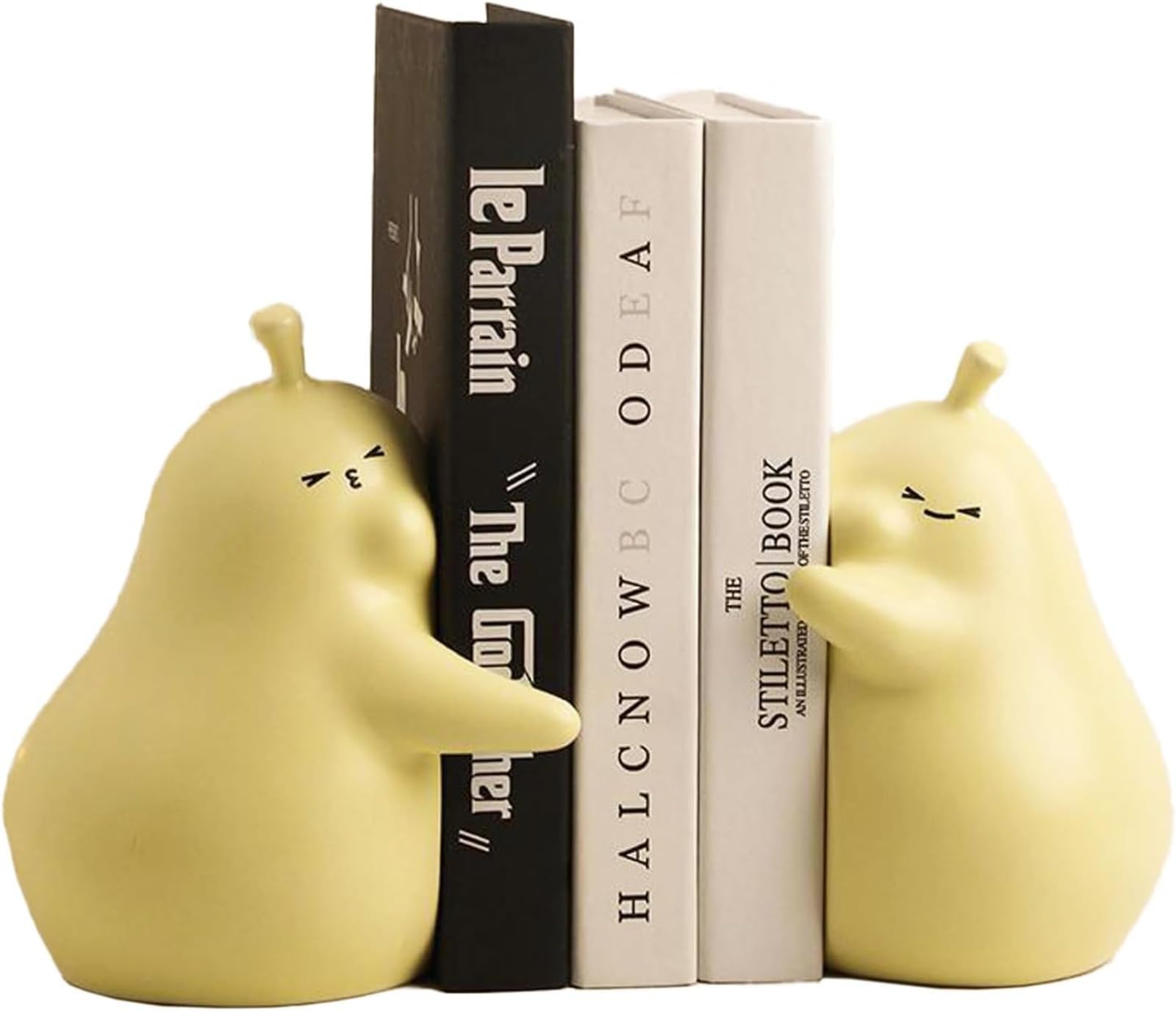 Serre-livres en céramique poire pour décorer un bureau moderne