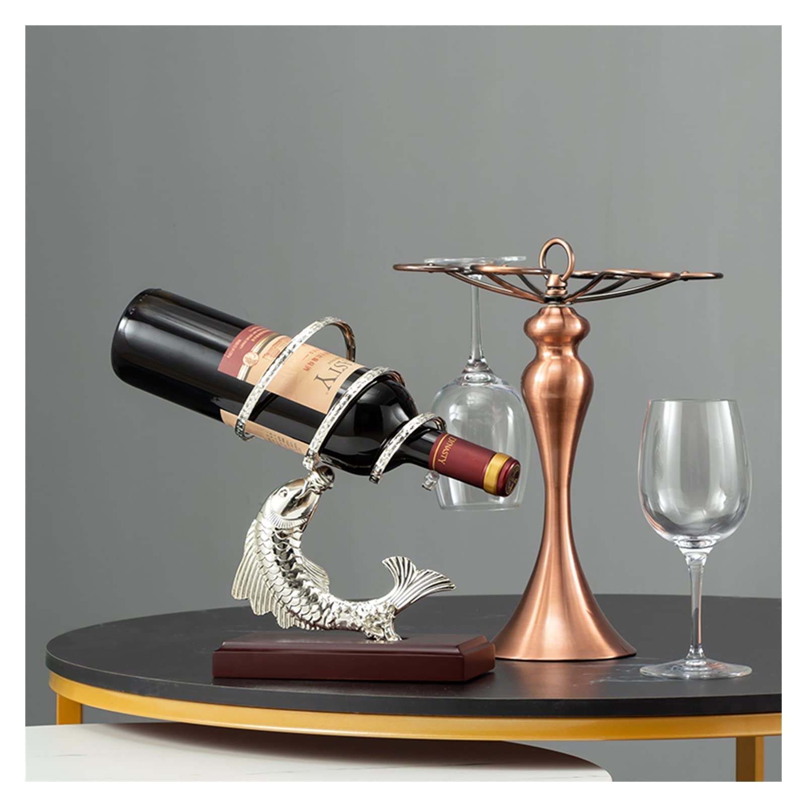 Soporte para copa de vino Titular de la botella de vino de resina - titular de una sola botella de vino, titular de vino de mesa adulto decoración creativa de adultos vino accesorios Organizador de al
