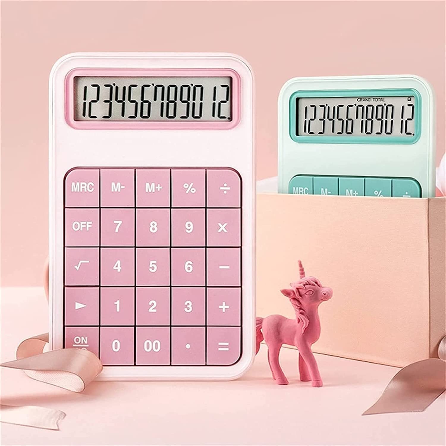 Kalkulatory Kalkulator, Kalkulator Biurkowy Kalkulator Elektroniczny Kalkulator Do Biura I Domu 12-cyfrowy Wyświetlacz LCD Przybory Szkolne(Pink)