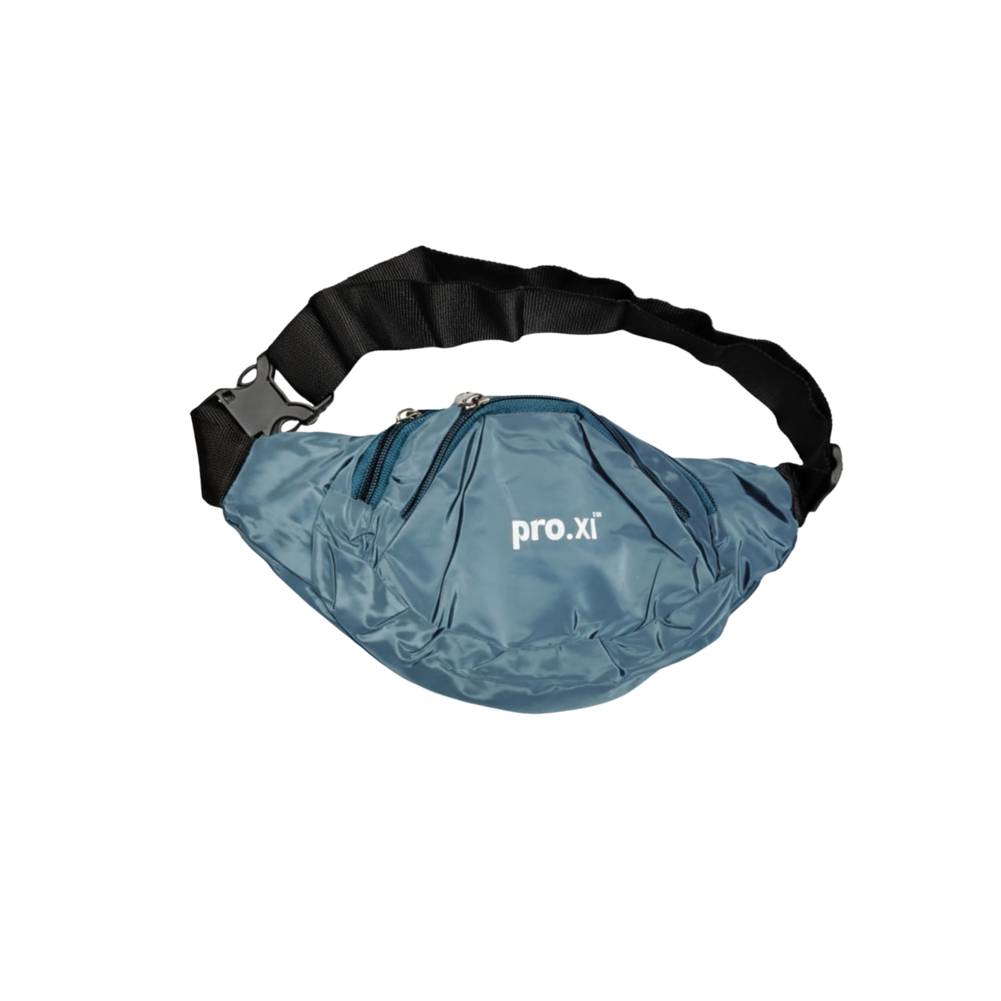 Pro.XI Vegan Water-Resistant Nylon Waist Bag – Unisex 3-Compartment Fanny Bag for Men & Women, Multi-Functional Tummy Bag, Crossbody Sling, Chest Bag for Travel, Sports & Daily Use (Navy Blue)