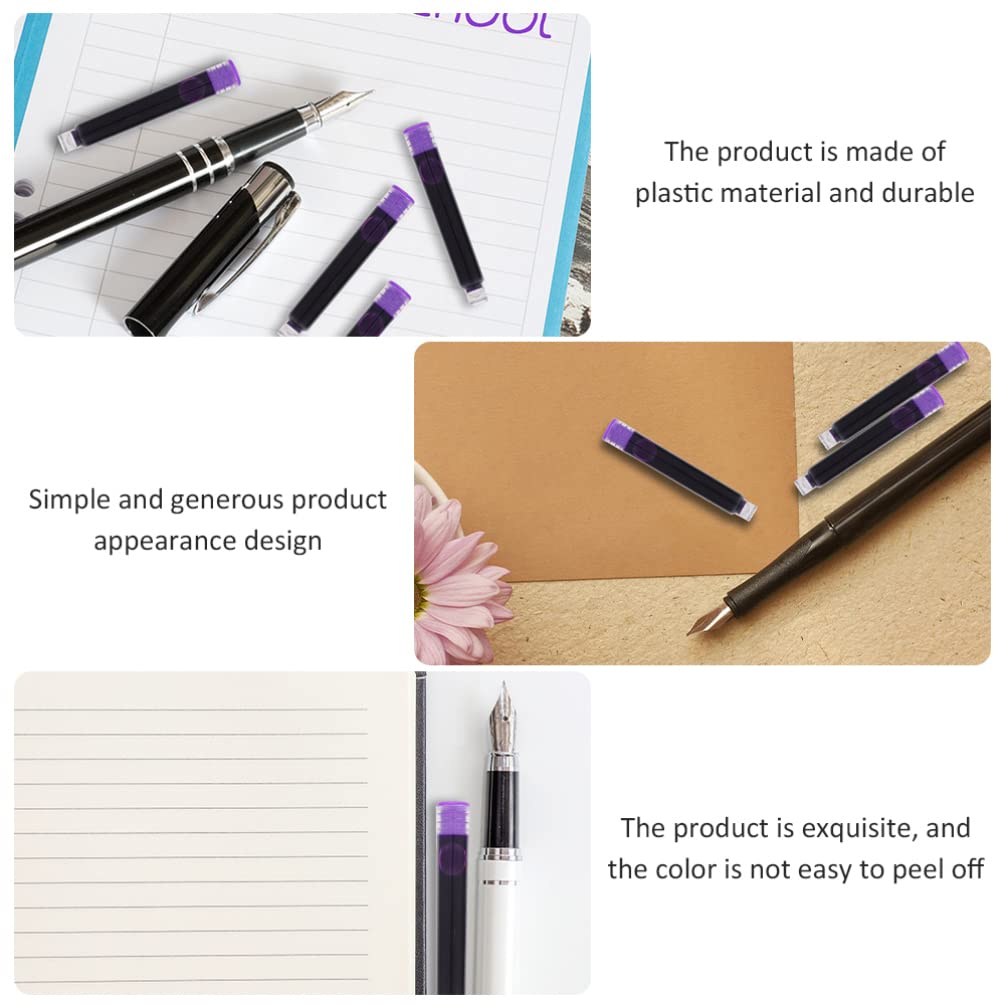 NUOBESTY 150Pcs Cartucce D' Inchiostro per La Penna Stilografica Purple Breve International Standard Generable Generric Generric Generable Cartucce per Calligrafia Belle Scuola Scuola