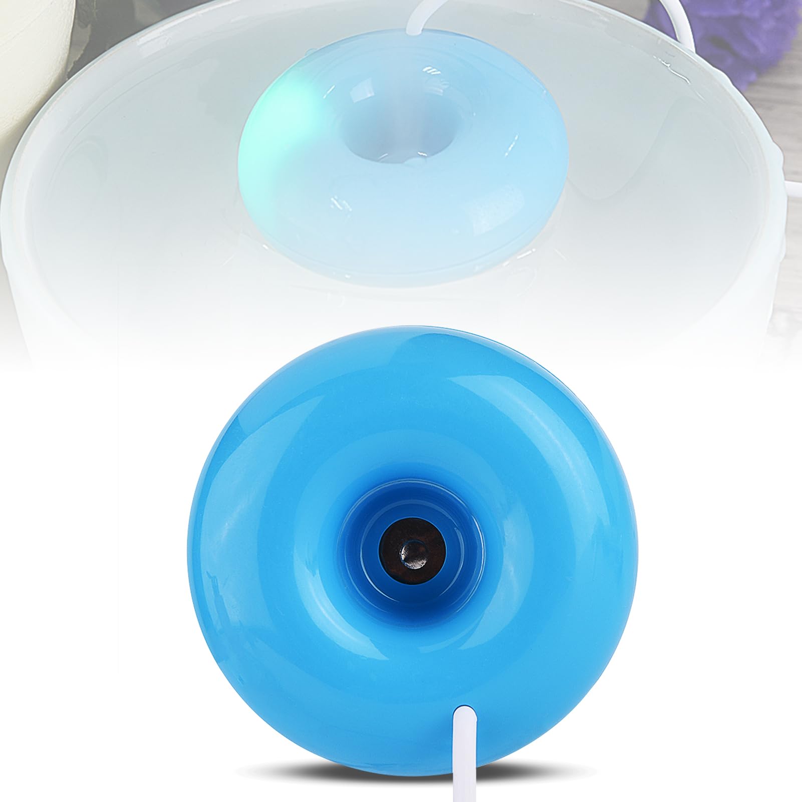 Mini Donut USB Humidifier, Portable Mini Doughnut Shaped USB Atomization Spray Humidifier for Home Office Car (Blue)-image-43