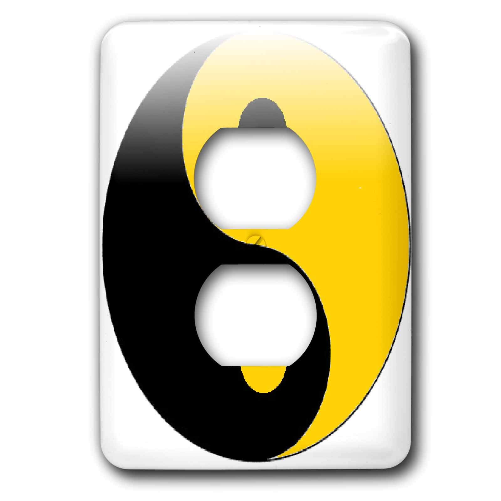 Cache-prise Ying-Yang 2 bicolore en plastique haute résistance 3dRose