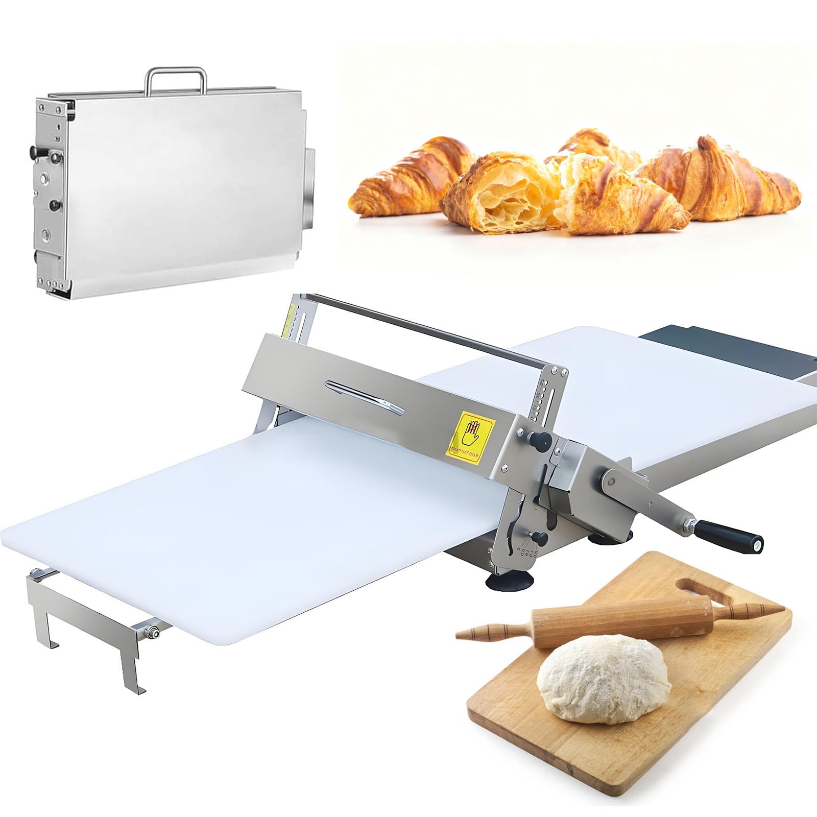 Sfogliatrice Pasticceria per Pasta, Sfogliatrice per Casa Manuale, Sfogliatrice per Pasta Commerciale, Macchina per Pasta con Spessore Regolabile, Acciaio Inossidabile m300