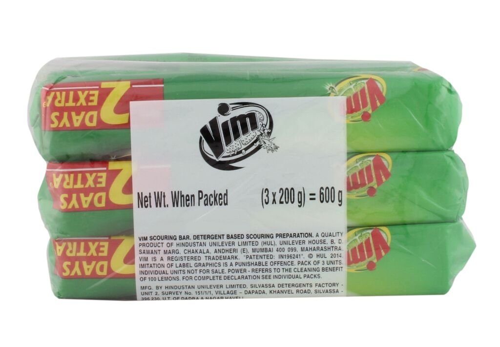 Vim Power off Detergent Bar - 3x200g Pack