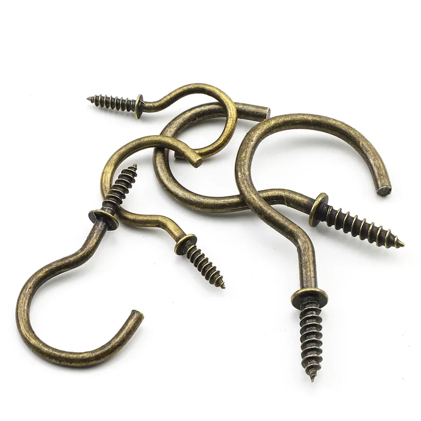 Ganci da parete a vite, Confezione da 60 ganci a vite da 1/2" a 2" in acciaio al carbonio placcato in rame for interni ed esterni(1-1/2")