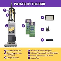 Vista 2 de Aspiradora Comercial ProForce 1200XP de Servicio Pesado de 12 Pulgadas con Doble Motor con Bolsa, Filtración ProLevel y Medios HEPA - Para