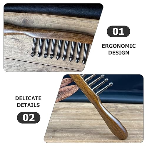 Miniatura 6 de Peine de masaje de cabeza redonda en forma de sándalo, peines para cabello rizado, peine de dientes anchos de madera, peine de dientes anchos, peine