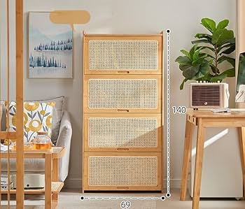 Amazon.com: Japanese-Style Woven Bamboo Shoe Bench, Entryway Bench