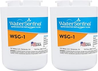 WaterSentinel WSG-1 Made in USA Refrigerator Replacement Filter Fits GE MWF Filters...... 2-Pack