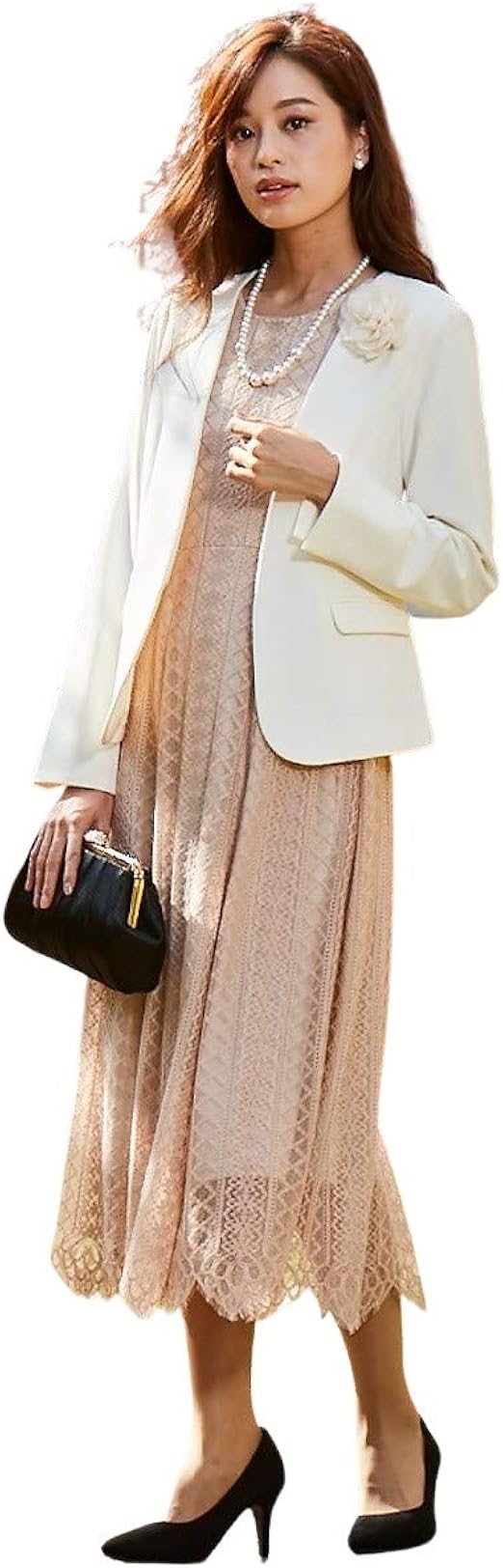 Amazon Co Jp Nissen ニッセン 入園 入学 卒園 卒業 総レースワンピースアンサンブル 大きいサイズ有 服 ファッション小物