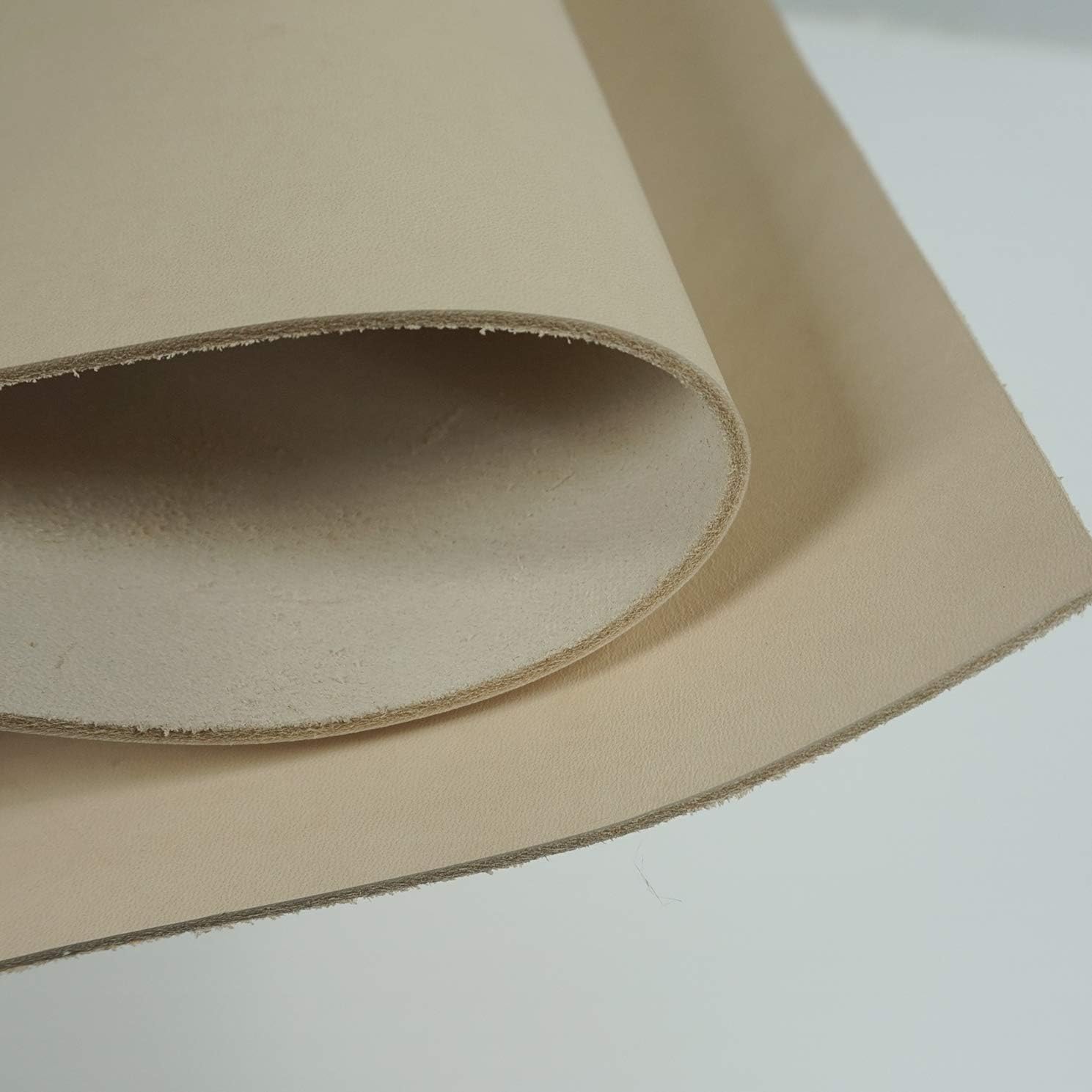 5/6 oz Vegetable Tanned Full Grain Tooling Leather Craft, 2.0mm Pre-Cut Cowhide Square Upholstery Tan (12" X 12")