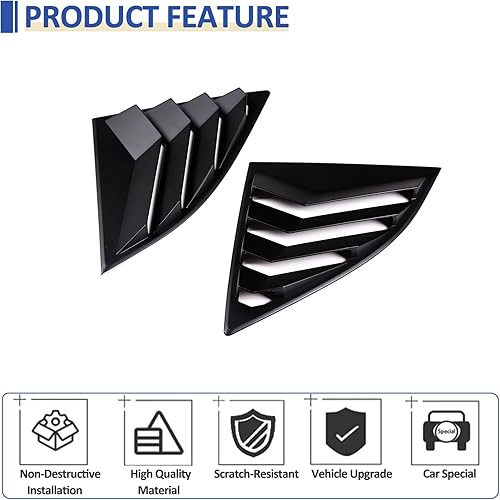 Miniatura 10 de Daeiclru Cubierta para rejilla de ventana lateral trasera compatible con Toyota Supra GR A90 A91 MK5 2019-2022, cubierta para persianas de ventana