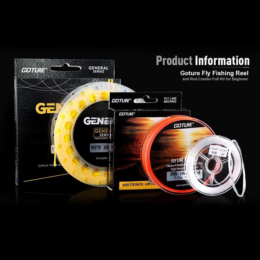 Portative Canne à pêche Pêche à la Mouche Reel Rod Set Combo 2,7M Fly Rod 5/6 7/8 usiné CNC Bobine en Aluminium avec la Ligne Fly Fly Lures Kit Complet avec Sac Amateurs