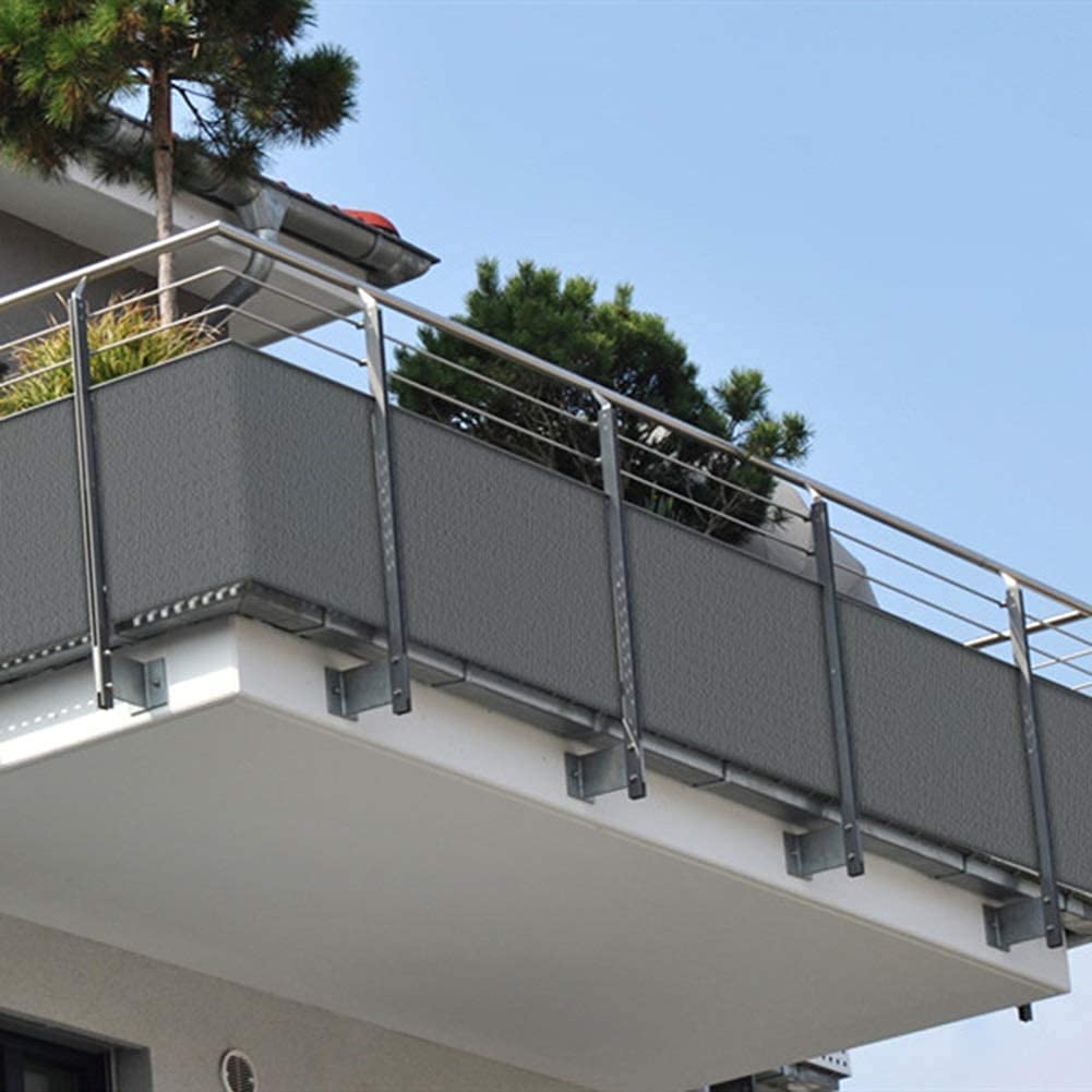 Telo Protettivo Per Balconi, Vento E Protezione UV Schermo Privacy, HDPE All'aperto Giardino Recinzione Muro Esterno Schermi, Con Foro Di Metallo Fascette Per Cavi,Grigio,1.2x3m