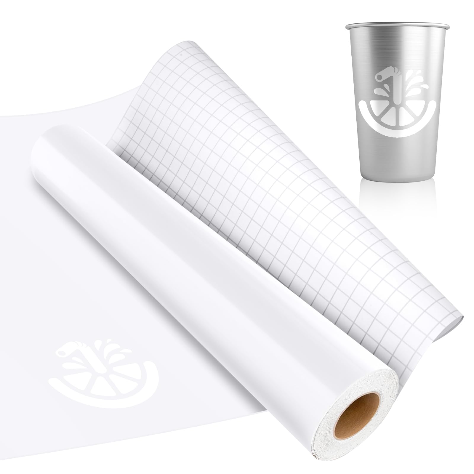IModeur Glossy White Permanent Vinyl Roll - 30.5 x 305 cm Adhesive Vinyl Roll for Silhouette & Cameo, Mug, Cup, Window & Home Deco