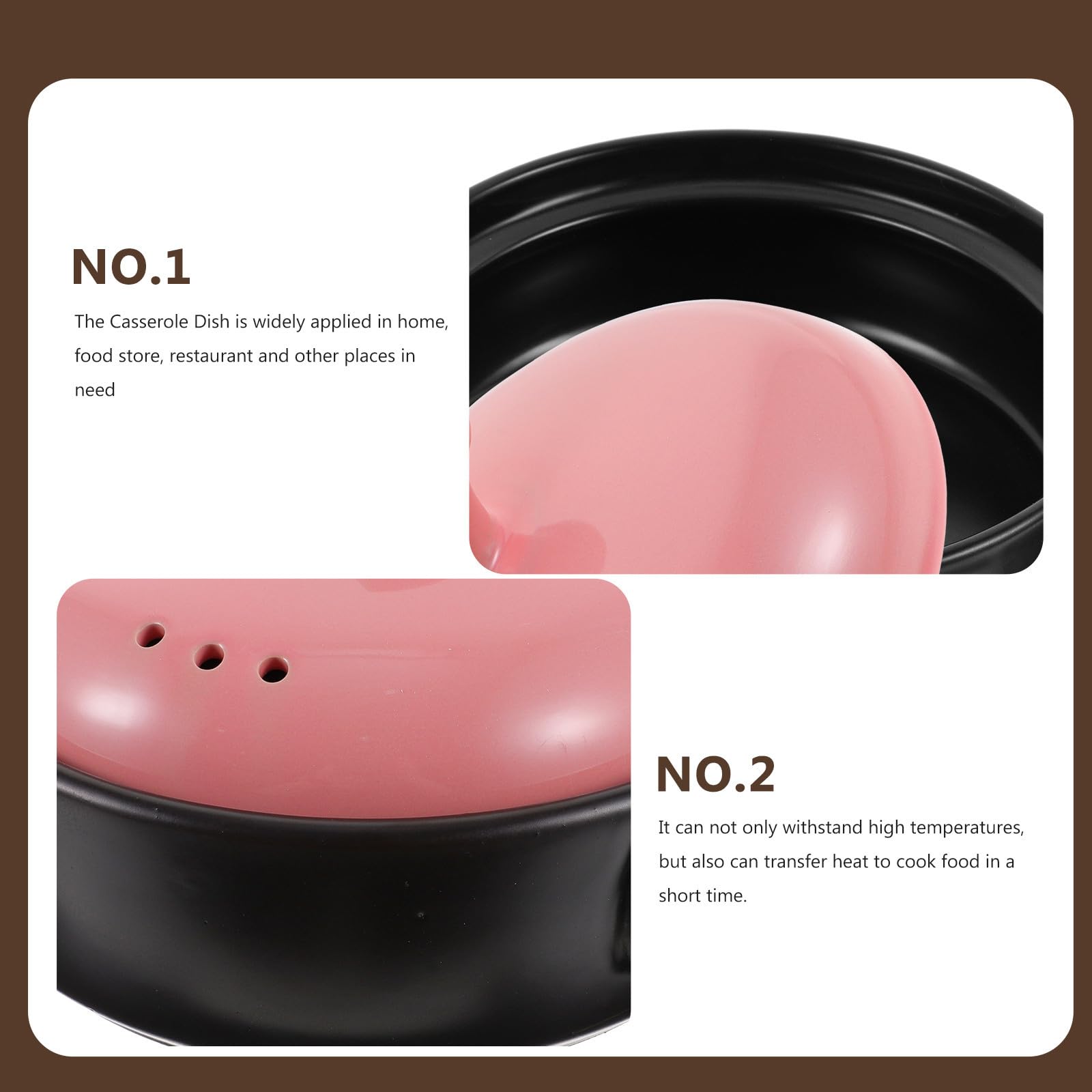 Casseruola in Ceramica Rosa da 1800ml per Zuppa e Riso