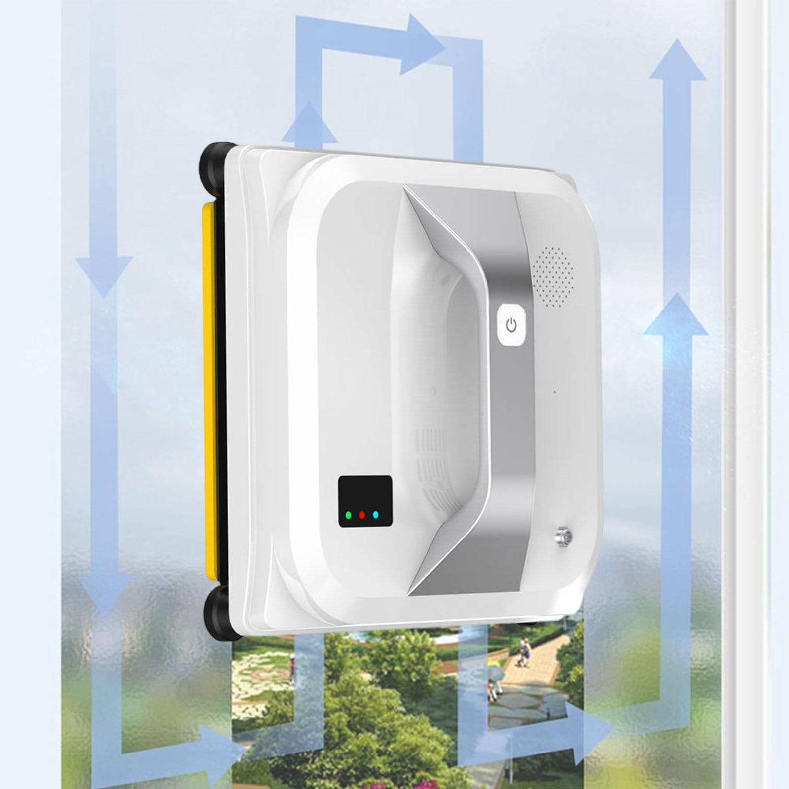 Robot de Limpieza de Ventanas 3000Pa Suct, Limpiador de Vidrio automático con Control Remoto, detección sin Fiel, 20min Respaldo Seguro, adsorción de vacío para Ventanas y Espejos domésticos