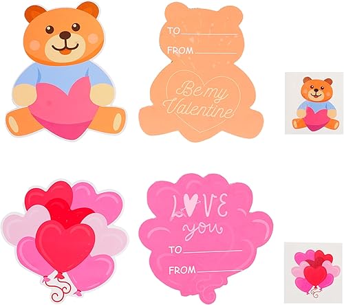 Miniatura 3 de Uptotop Paquete de 40 tarjetas de felicitación para el día de San Valentín con calcomanías, haz tus propias tarjetas de recuerdo de fiesta, tarjetas