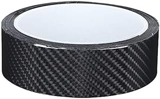 Qiilu Carbon Fiber Strips Anti Scratch Carbon Fiber Protective Film Dry Carbon Fibre Detailing Vinyl Wrap Tape Car Door Edge Guard Sticker Black Carbon Fibre Detailing Wrap (3CM*3M)