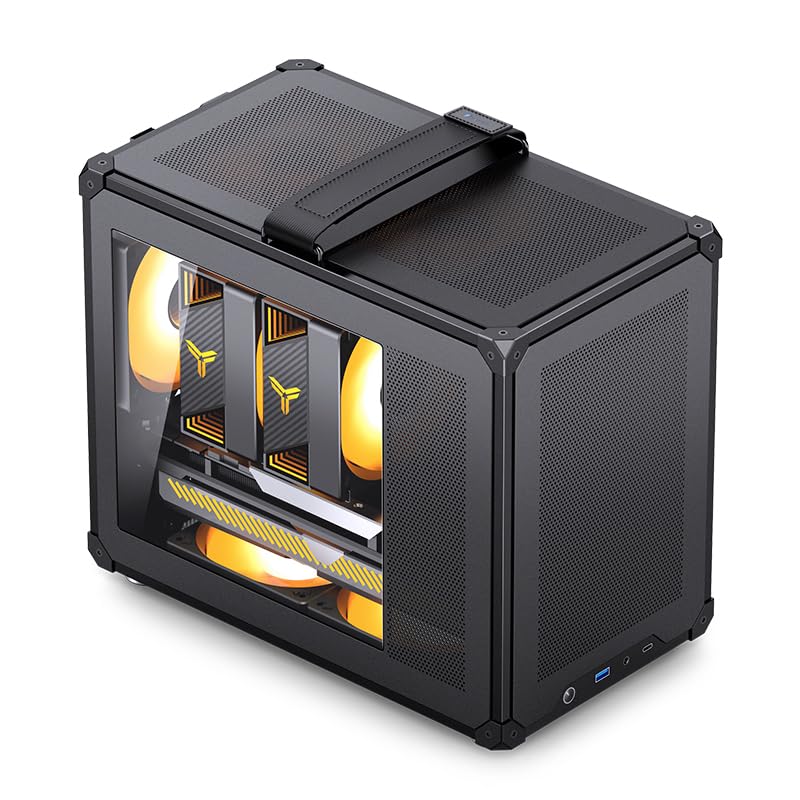 【極美品】Jonsbo C6 Maxブラック 強化ガラスパネル【保護フィルム付】 ノーブランド品 JONSBO C6 MAX M-ATX PCケース ブラック