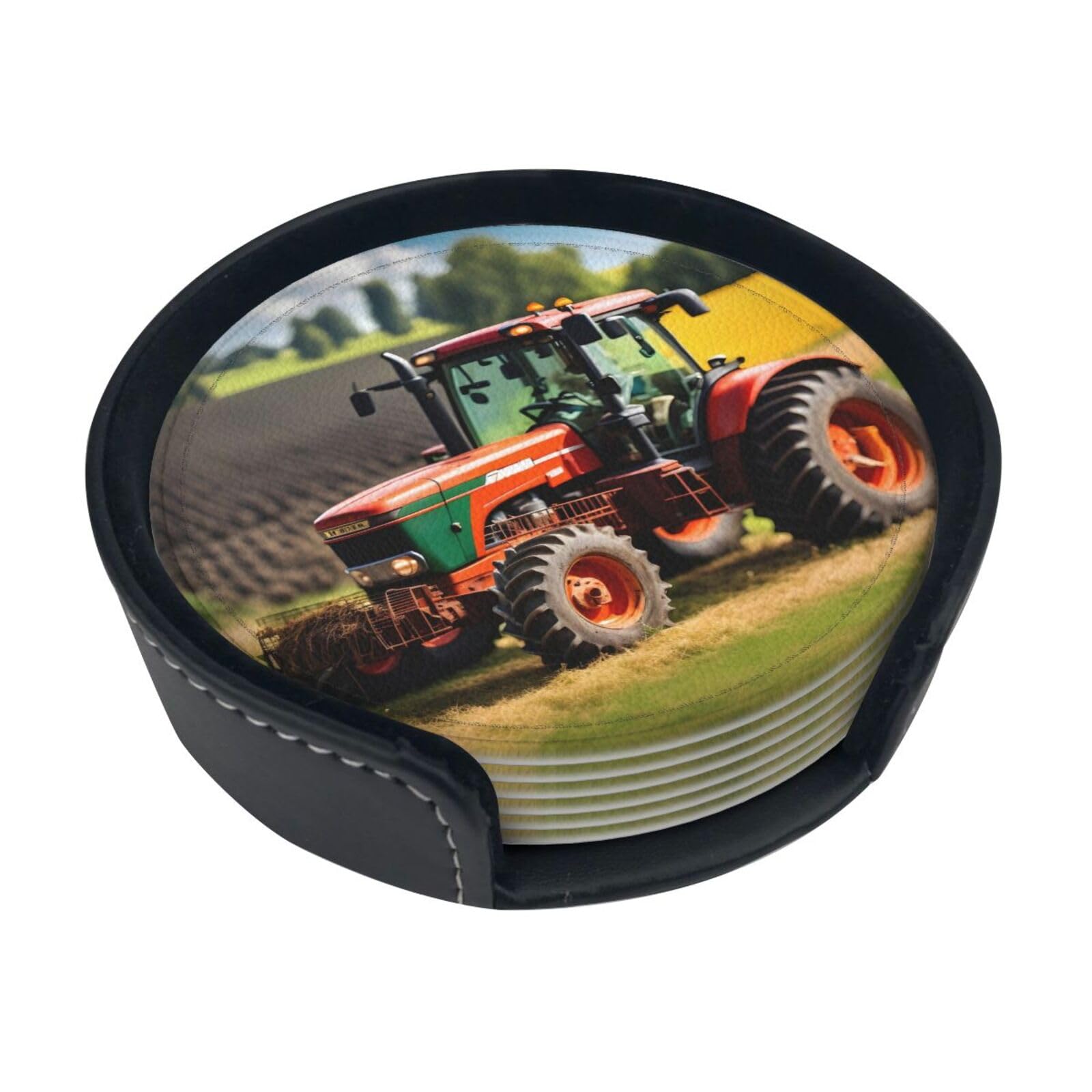 Dessous de verre tracteurs agricoles décoration maison et protection table basse en lot de 6