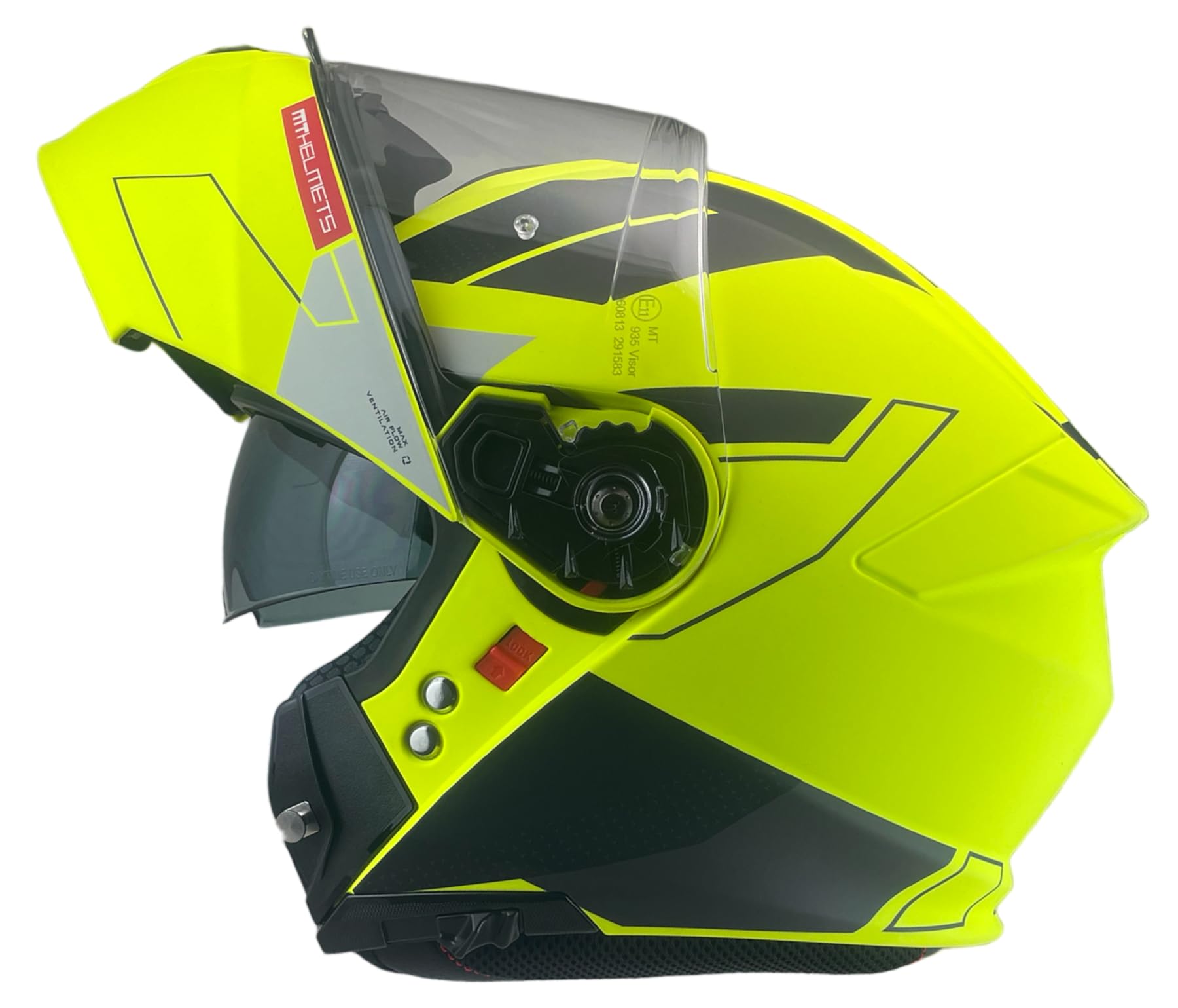 MT Genesis Flip-Up Helmet Size L (59/60) Model Talo Yellow Fluor with Approval 22.06