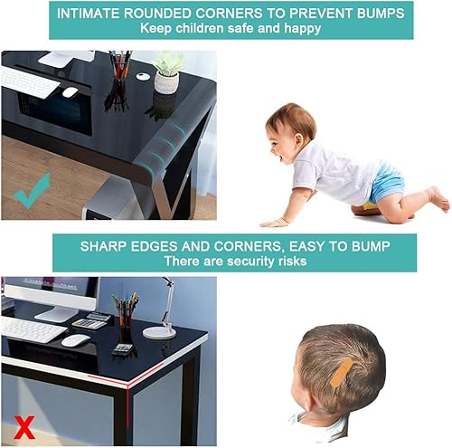 Miniatura 13 de NA - Escritorio de vidrio para computadora con marco de metal, escritorio de oficina en casa, mesa de computadora, moderna, simple, para estudio,