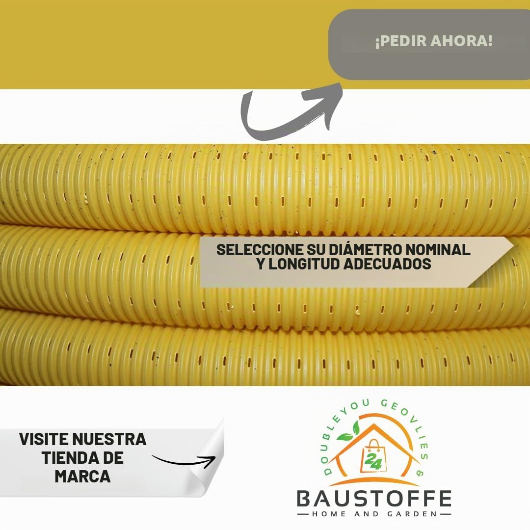 Tubo de Drenaje Amarillo DN 50 Perforado de 10 M