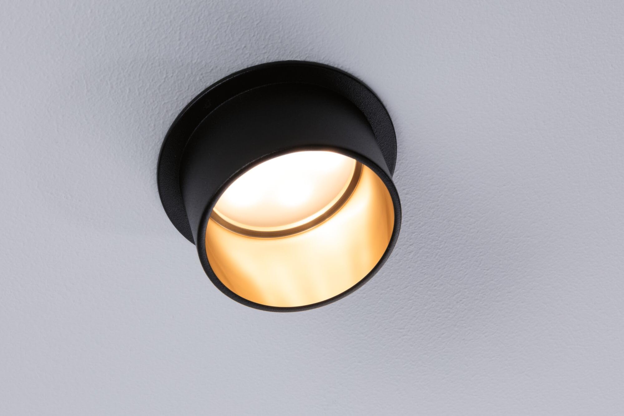 Paulmann Gil 93379 - Faretto da incasso a LED a 3 step-Dim rotondo, 3 x 6 Watt, dimmerabile, colore nero opaco, oro, faretto da incasso in alluminio, 2700 K Coin