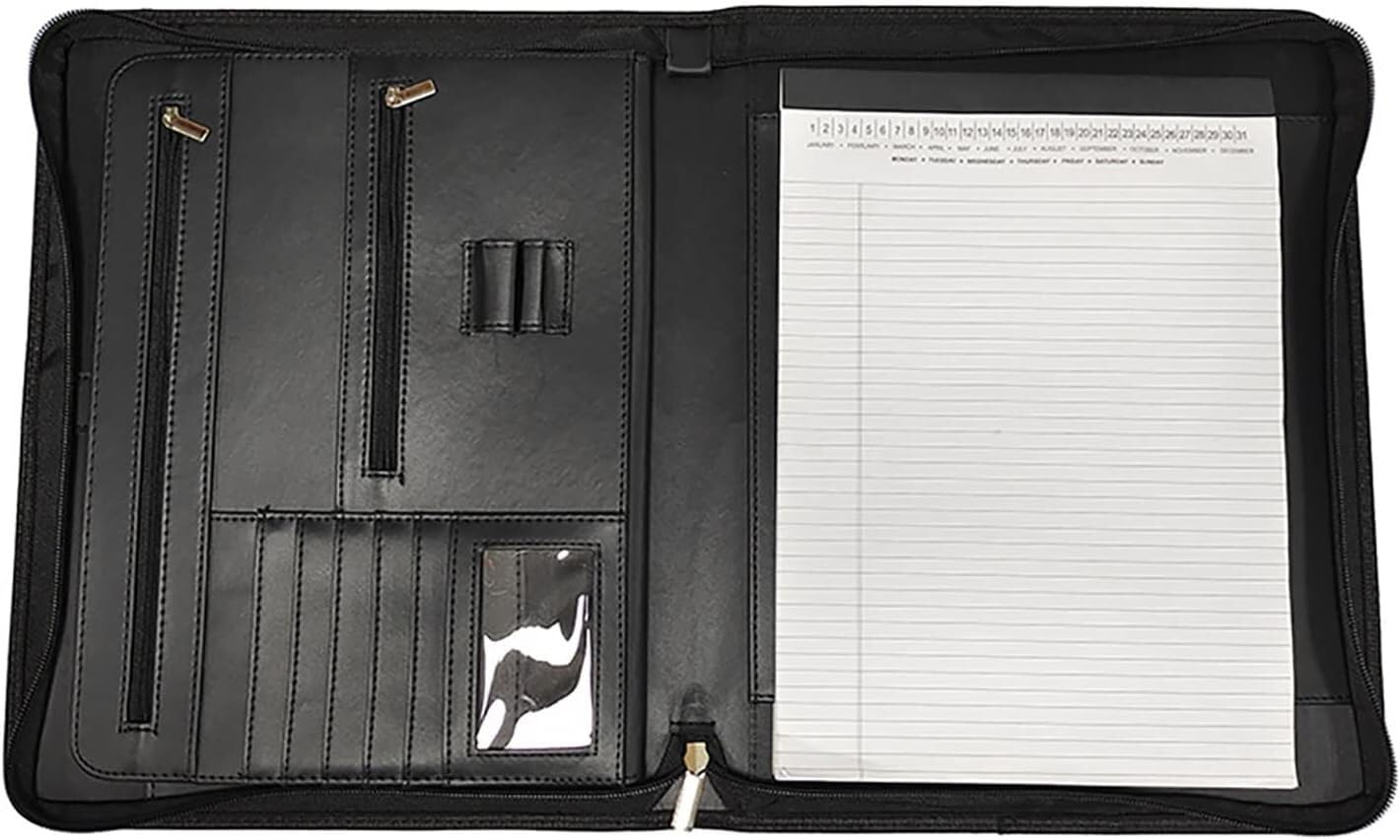 Cartella for conferenze A4 in pelle A4 con clip for manager, borsa con cerniera, articoli for ufficio, cartella aziendale for lavoro d'ufficio
