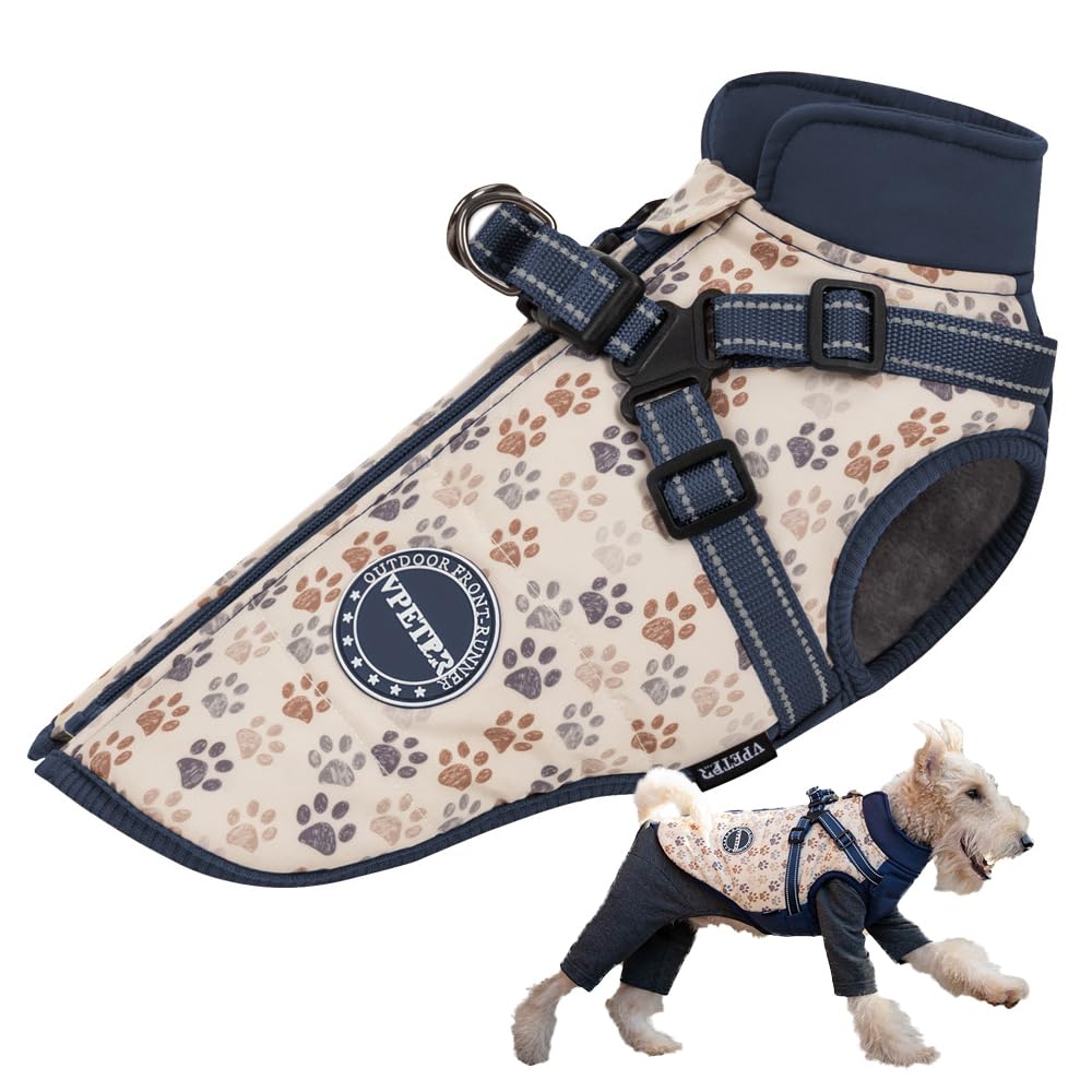 Manteau pour chien chaud et doux bleu L protégeant du froid et du vent