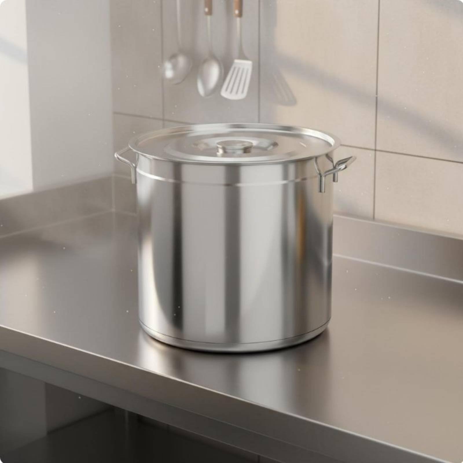 MagiDeal Recipiente Comercial para Cocina Sopera de Acero Inoxidable Resistente al Óxido y con Fondo Grueso Diseñada para Preparar Cantidades Apta para, Diámetro 30cm Altura 30cm 20L