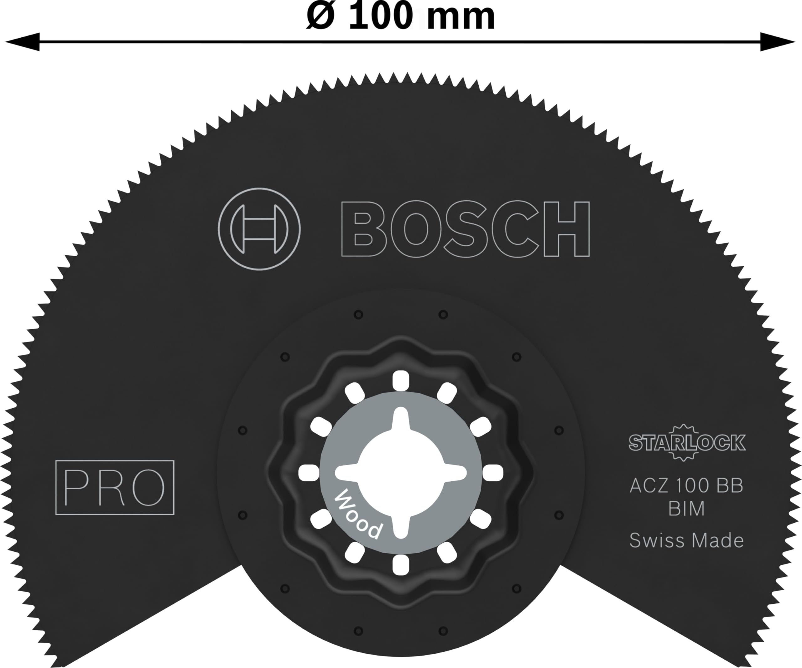 Bosch 10x Hoja multiherramienta PRO Multi Material ACZ 100 BB (para Vinilo laminado sólido, PVC, Madera con clavos, Ø 100 mm, Professional Accesorios Multiherramienta)