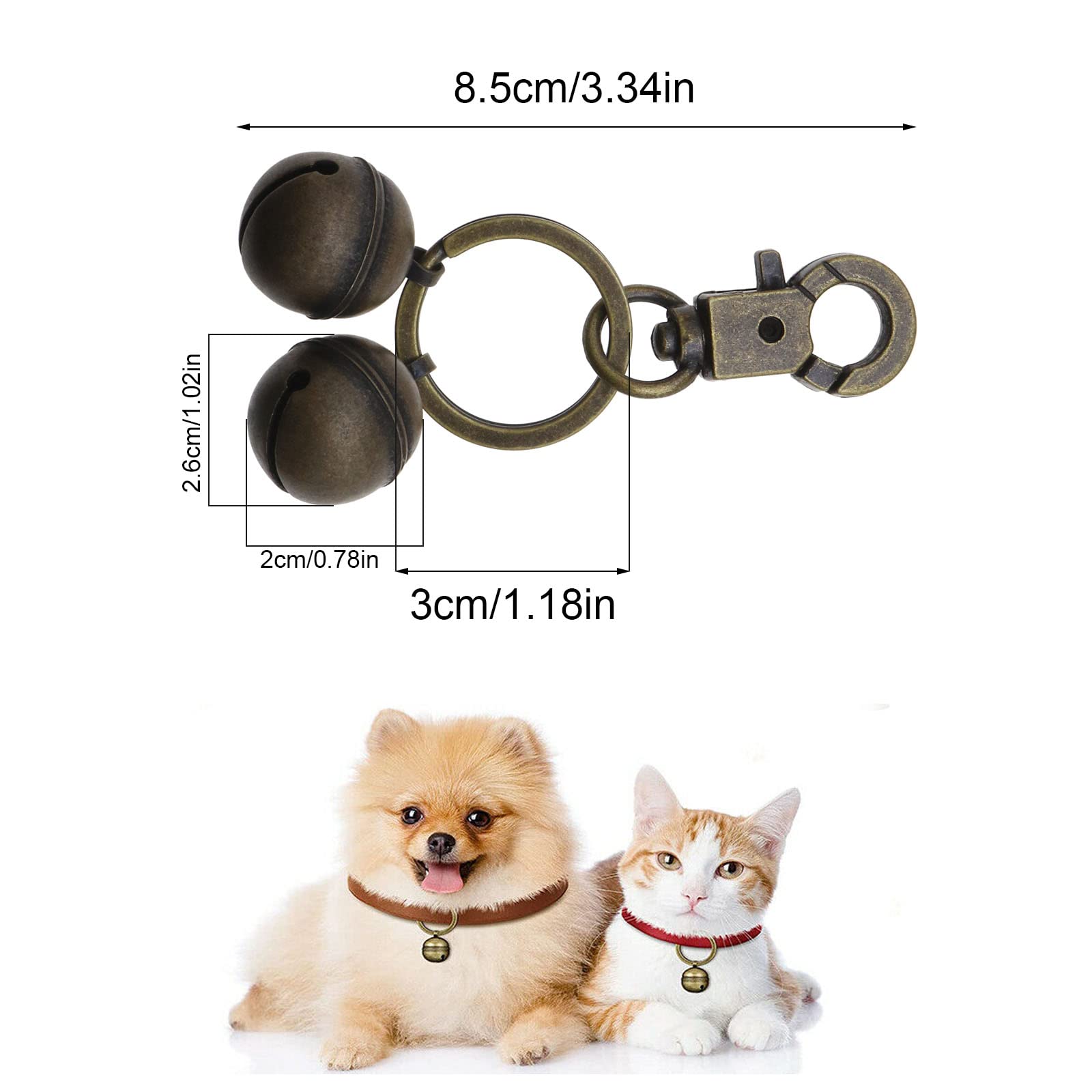 IVIA PET Katzenglocken-Set – 4 Glocken Mit Clips Für Hundehalsband, Laut & Robust (verschiedene Größen)
